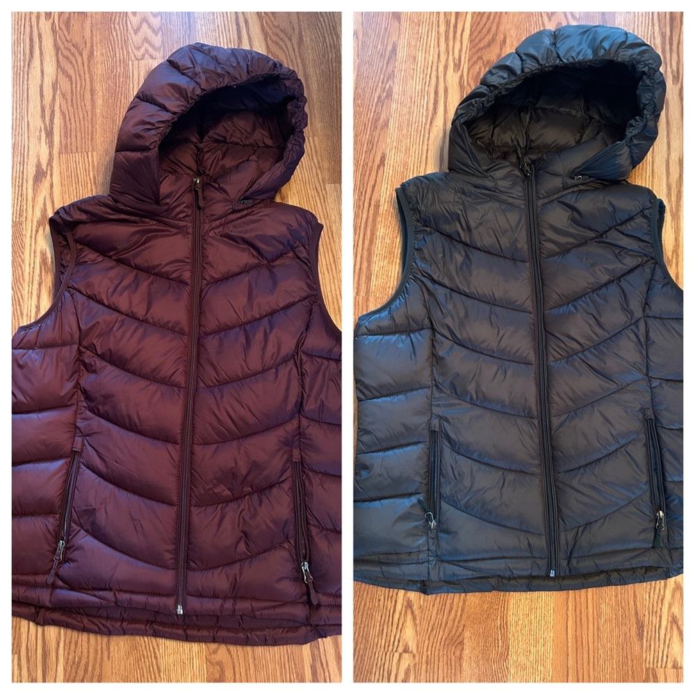 2 Charter Club Vests with Detachable Hood
